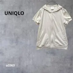 【ユニクロ】 半袖パーカー ドライ　フーディ　ストレッチ 春夏　白　M