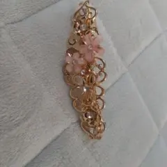 ピンクのお花モチーフ バレッタ