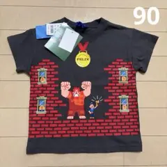 シュガーラッシュ ラルフ 赤 黒 Tシャツ 90サイズ