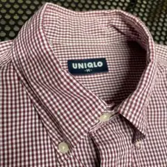 90s OLD UNIQLO ボタンダウン M ギンガムチェック 紺タグ y2k