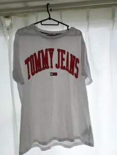 TOMMY JEANS トミージーンズ ロゴTシャツ ホワイト シミあり 古着