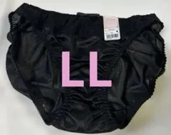 LL 大きいサイズ　レディース　ショーツ　リボン　レース　フリル　黒　美匠