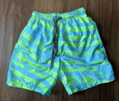 サイズ140 男の子用 青と緑のストライプ水着