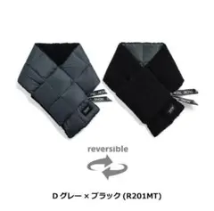 TAION リバーシブルマフラー Dグレー×ブラック