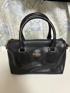 コーチ COACH ブラック本革 ミニボストンバッグ