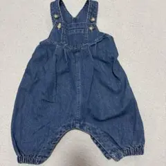 デニムロンパース　調節可能ストラップ　オーバーオール　サロペット