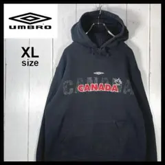 アンブロ UMBRO パーカー フーディー CANADA 刺繍ロゴ 古着 XL