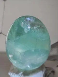 フローライト パームストーン 握り石 蛍石 グリーン 虹 天然石