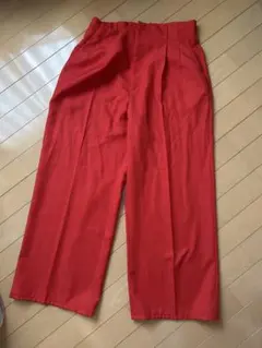 3XLサイズ　GUハイウエストカラーストレートスラックス　タグ付き新品未使用