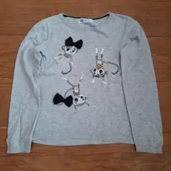 H&M 120センチ　スパンコール　猿　セーター