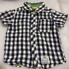 FO KIDS チェック柄半袖シャツ 100 リバーシブル