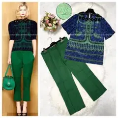 本物 美品 ルイヴィトン スタッズ付 LV 上下 セットアップ パンツスーツ