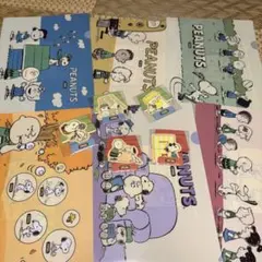 ファミマ スヌーピー ステッカー 5枚・クリアファイル 6枚コンプリートセット