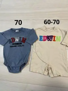 60 70 EDWIN エドウィン ロンパース 女の子 男の子 長袖 まとめ売り