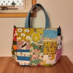パッチワークふっくらトートバッグハンドメイド