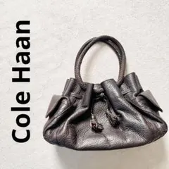 COLE HAAN クロコ型押し ハンドバッグ ブラック - メルカリ