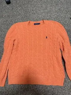 ポロ・ラルフ・ローレン オレンジ ケーブルニットセーター
