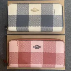 COACH チェック柄 長財布 2点セット