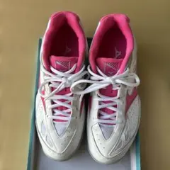 MIZUNOテニスシューズ ホワイト/ピンク　25.5センチ