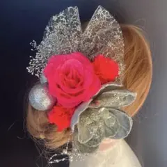 ha197 髪飾り 結婚式　卒業式　成人式 着物　振袖　キラキラバラ　　ピンク