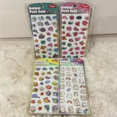 Picnic アニマルプチゴールドシール 4枚セット ぷっくり 立体 未使用