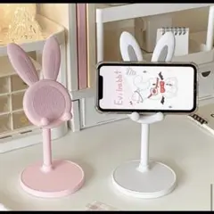 うさ耳 スマホスタンド iPhone Android 伸縮可能 卓上 ライブ配信