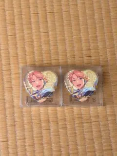 2個セット あんスタ 鳴神嵐 ホワイトデー ハート缶バッジ