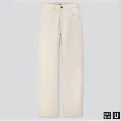 【美品】ユニクロ⭐️ ワイドフィットカーブジーンズ オフホワイト 23