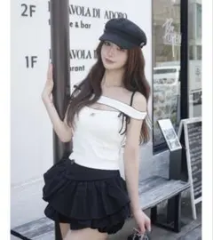 Darich シグネチャーDRオフショルリボントップス