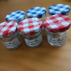 可愛い♡ ボンヌママン チェック柄の小さな瓶 小物収納ケース カルディのサムネイル