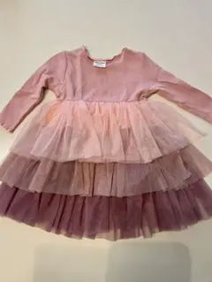 美品　韓国子供服　ピンクチュールワンピース80 女の子