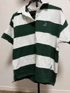 KANGOL ボーダー ポロシャツ グリーン Mサイズ