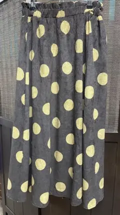 フレアスカート M〜L ブラウン×ベージュドット