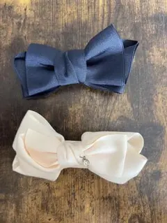 ダブルリボン ヘアクリップ2個セット