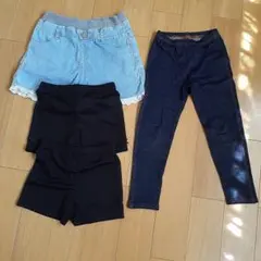 女の子　ボトムスセット　レギンス　インナーパンツ　ショートパンツ　120～130