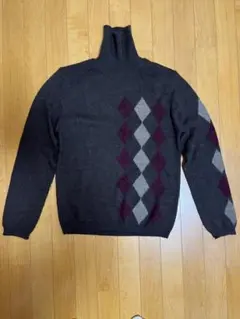 COMME CA ISM アーガイルセーター Lサイズ