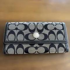 COACH 三つ折り財布 シグネチャー ブラック