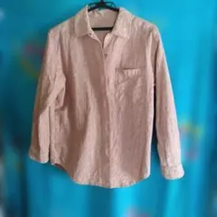 ピンク 長袖シャツ 左胸ポケット付き