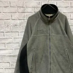 コロンビア　フリースジャケット　グレーM ロゴ刺繍アウトドア1118