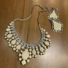 アイボリービジュー ネックレス セット　結婚式　ブライダル