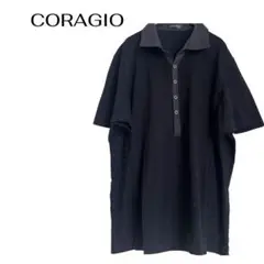 CORAGIO半袖ポロシャツ　シンプル　襟付き　ビジネスオフィス