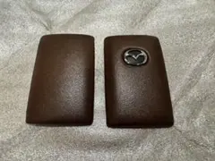 マツダ純正 セレクティブキーシェル レザー ブラウン キーカバー 新品！のサムネイル