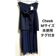 【未使用・タグ付き】Cheek ネイビー スカート M シアー シフォン 異素材のサムネイル