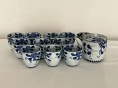 有田焼　源右衛門　染付葡萄絵　希少　急須　湯呑み　11客