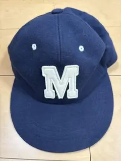 ネイビー M刺繍 キャップ
