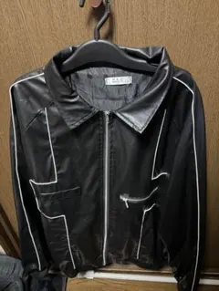 M & IC フェイクレザージャケット ブラックのサムネイル