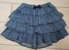 SHOO−LA-RUE デニムフリルスカートキュロット 110cmのサムネイル