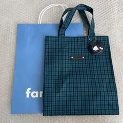 familiar ファミリア トートバッグ 青 ギンガムチェック チェック