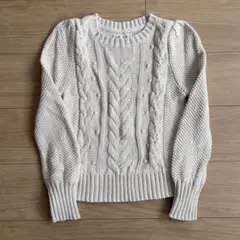 GAP kidsアイボリー ケーブルニットセーター L 140