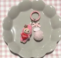 LABUBU キーホルダー♡王冠　ハートラブブ　ストラップ